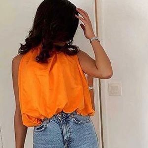 Zara Orange Tied Back